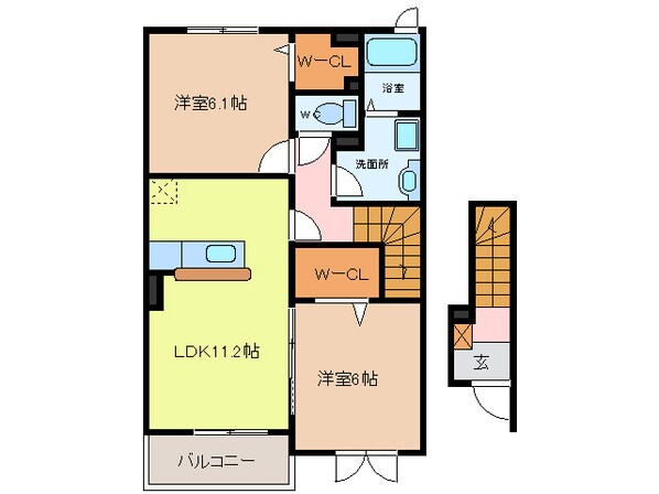 近鉄弥富駅 徒歩18分 2階の物件間取画像